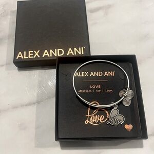 NIB Alex and Ani Silver Love Charm Bracelet